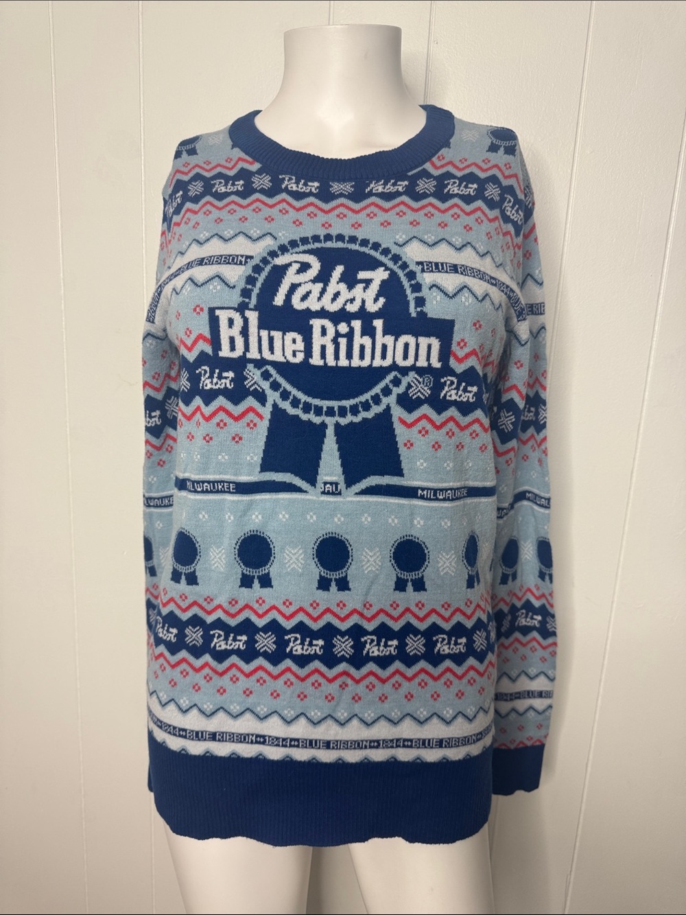 Pabst blue ribbon Christmas sweater